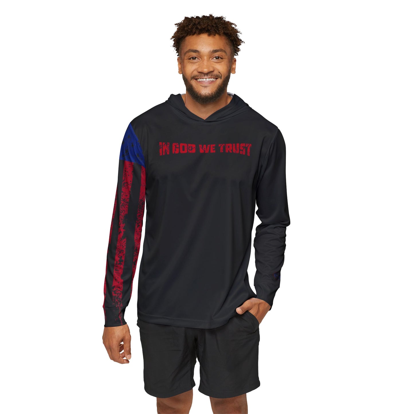 Sports Warmup Hoodie - In God We Trust and Proud to be an American Design