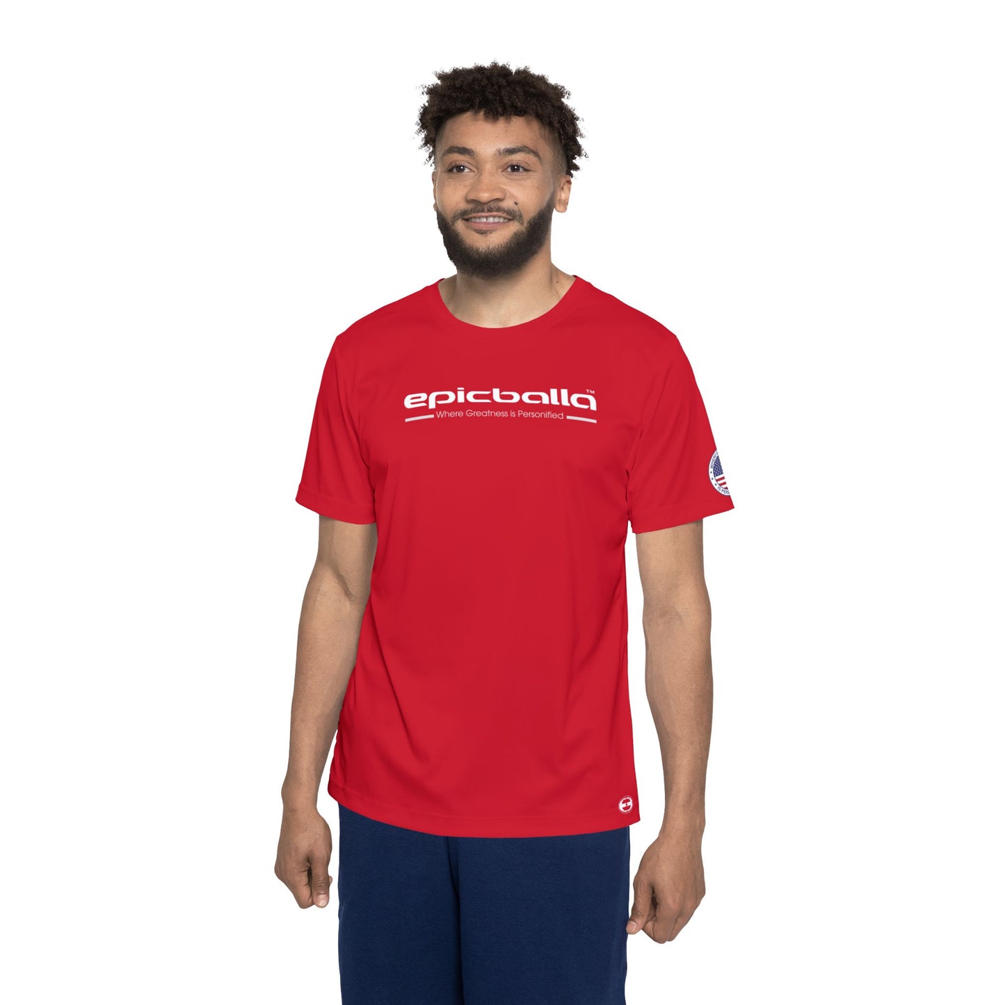 Red Epicballa Performance Tee - Where Greatness is Personified