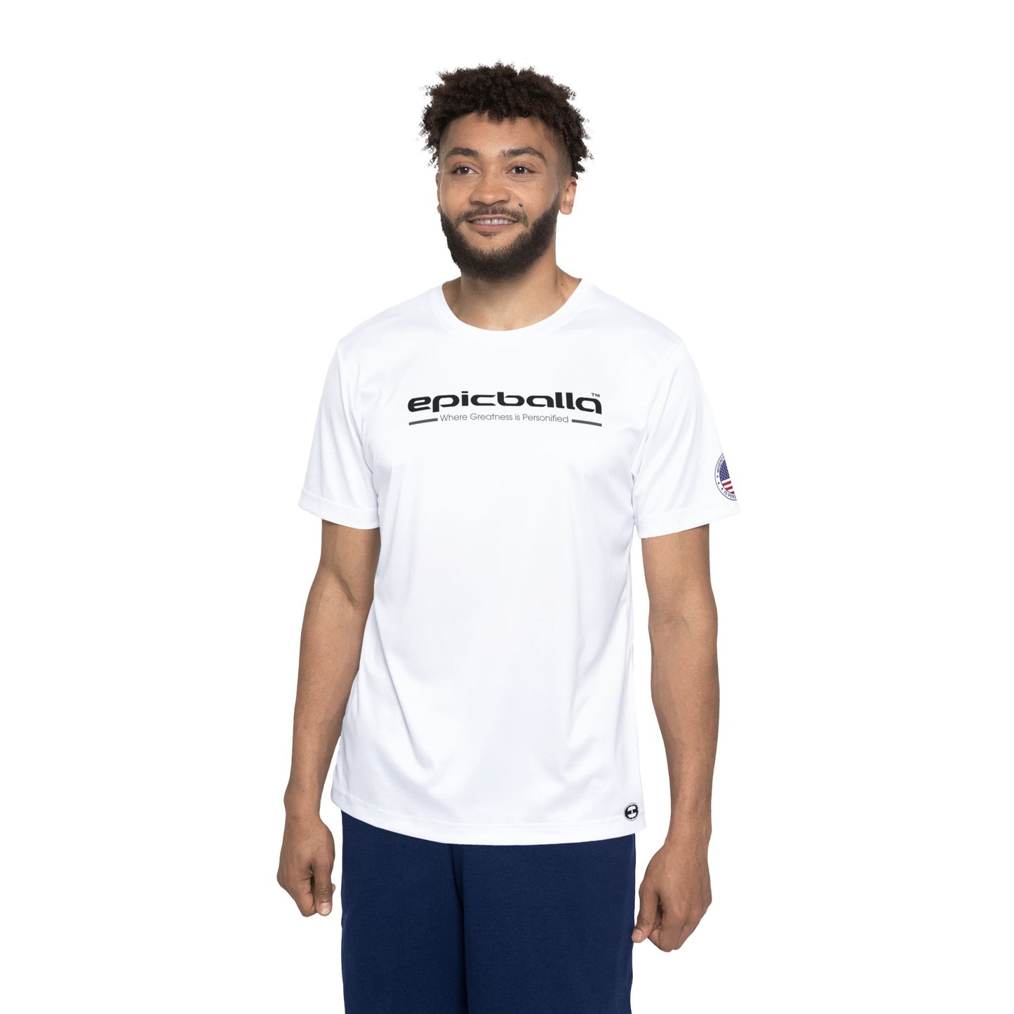 White Epicballa Performance Tee - Where Greatness is Personified