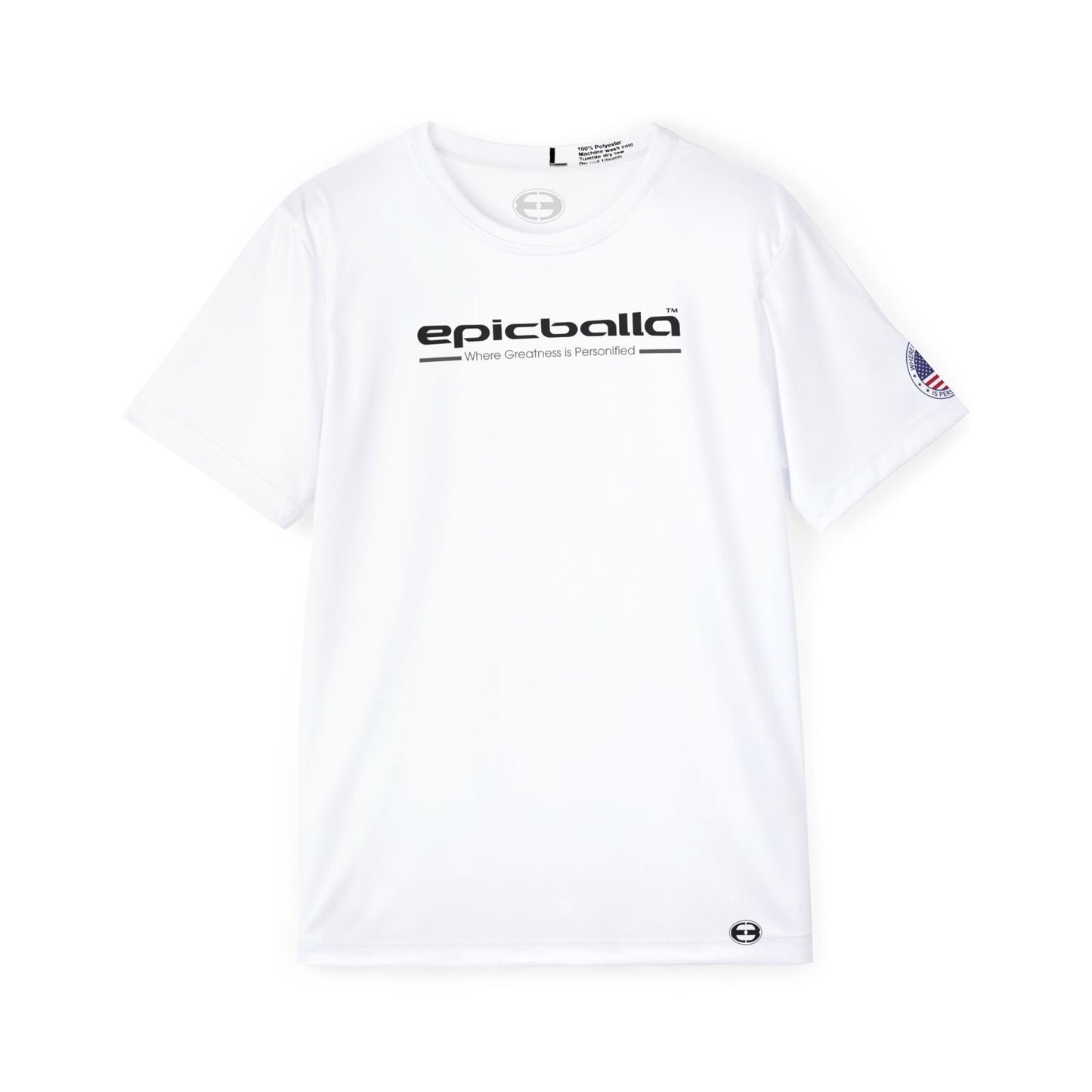White Epicballa Performance Tee - Where Greatness is Personified