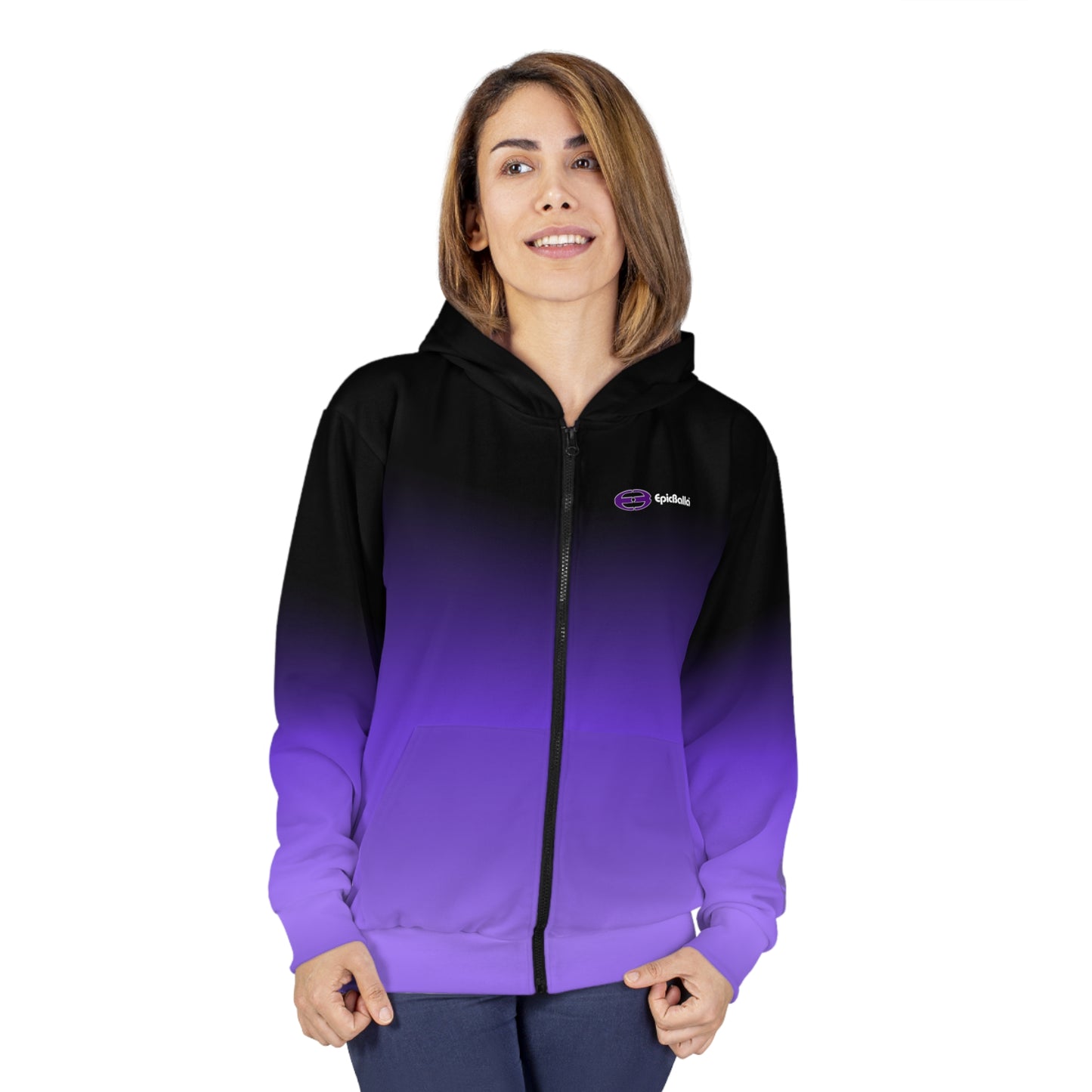 Unisex Zip Hoodie Team Purple