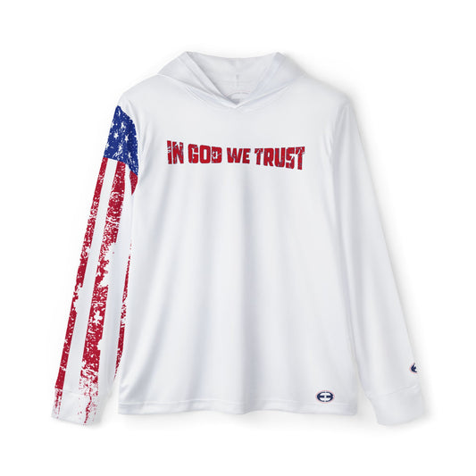 Sports Warmup Hoodie - In God We Trust and Proud to Be an American Design