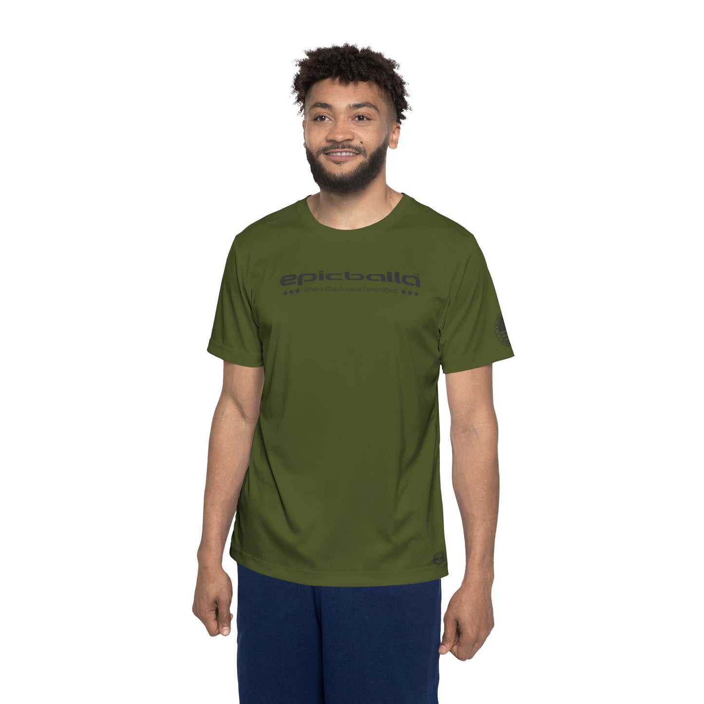 Army Green Epicballa Performance Tee - Where Greatness is Personified