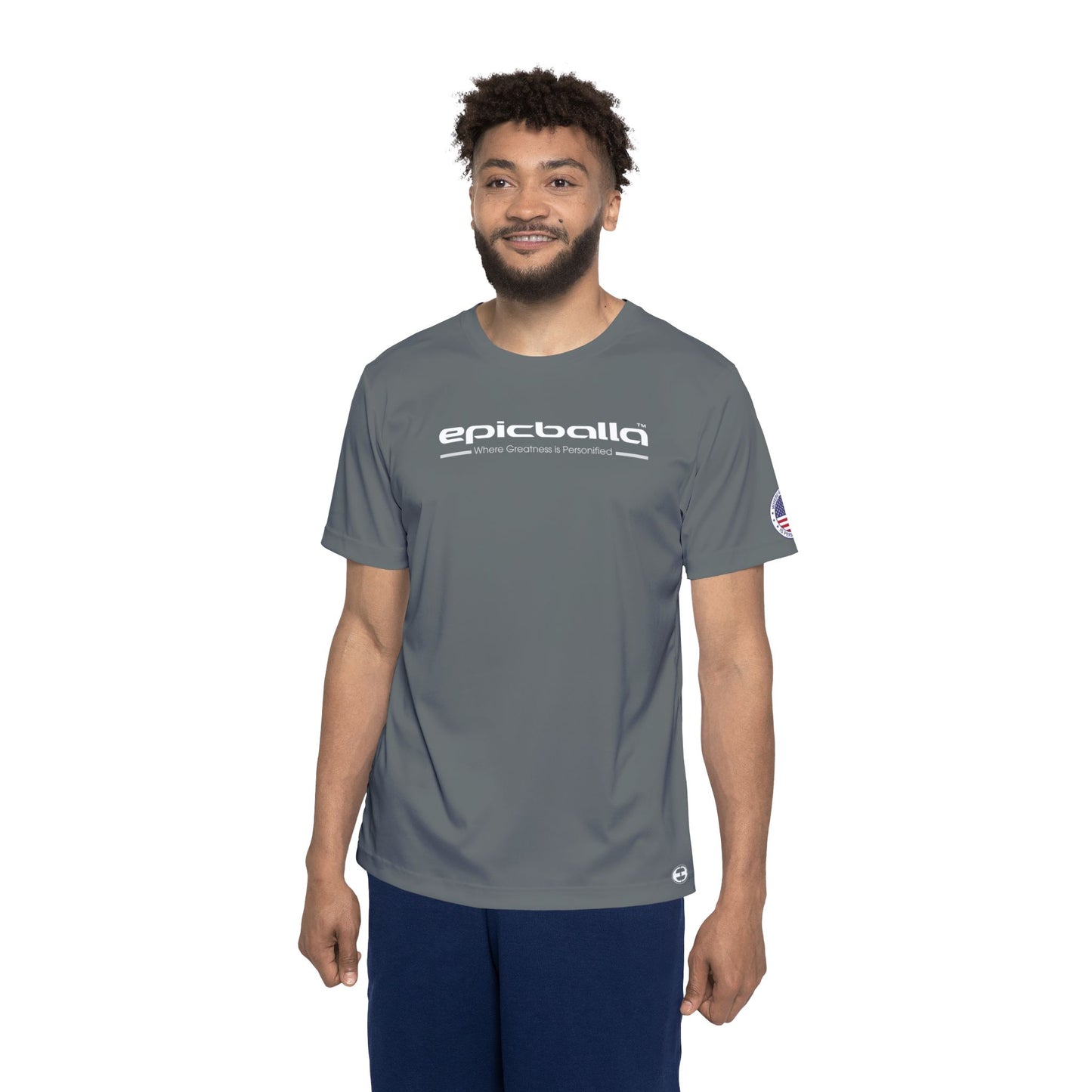 Grey Epicballa Performance Tee - Where Greatness is Personified